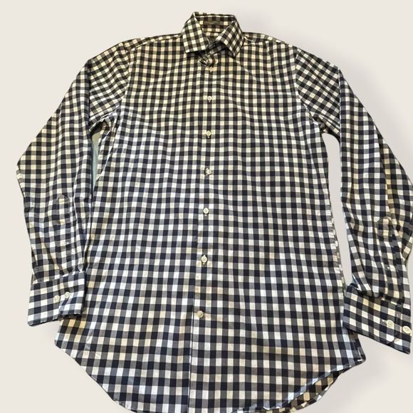 Calibrate Trim Fit L Mens Blue Check Plaid Shirt - Picture 1 of 3